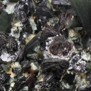 QUARTZ var. PRASE, HEMATITE var. IRON ROSE