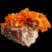 Wulfenite with Mimetite on Chrysocolla
