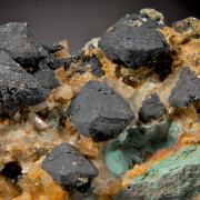 Bornite (very fine crystals) with Chalcocite, Quartz, Barite, Chalcopyrite etc. 