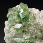 gem GARNET var. GROSSULAR with GREEN CHROMIAN PHANTOMS, DIOPSIDE