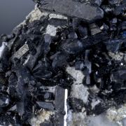 Neptunite with Benitoite on Natrolite