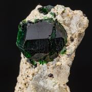 Chrome Tourmaline on Calcite