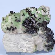 Babingtonite with Quartz, Prehnite and Analcime