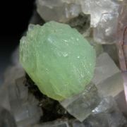 Amethyst with Prehnite, Calcite