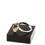 Silver Plated raw petroleum Quartz Ring. 10.31 ct.