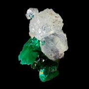 Dioptase, calcite