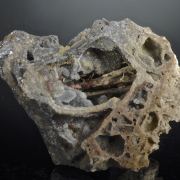 Klebelsbergite on Stibiconite with Stibnite, Quartz etc.