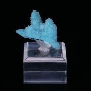 CHRYSOCOLLA psm after MALACHITE psm after AZURITE with QUARTZ - Tenke-Fungurume, Lualaba, DR Congo