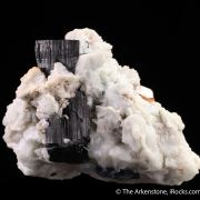 Spessartine & Schorl on Albite var. Cleavelandite