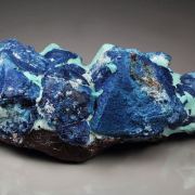 SHATTUCKITE pseudomorph after DIOPTASE after CALCITE, CHRYSOCOLLA