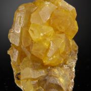 Sulphur (native crystals on Aragonite)
