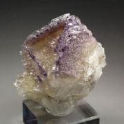 new find - FLUORITE incrustations on skeletal CALCITE, GYPSUM