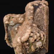 Rhodochrosite over Calcite with Pyrite