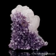 Calcite on Quartz var. Amethyst