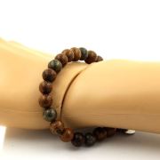 Pyrite from South Africa + wood Bracelet 8 mm Beads.