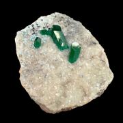 Dioptase, calcite