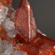 Rhodochrosite -Scalenohedral crystals on Quartz