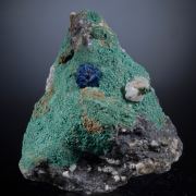 Boleite on Atacamite, Selenite
