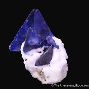 Benitoite on Natrolite