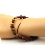 Mookaite from Australia + wood Bracelet 8 mm Beads.