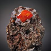 Wulfenite with Fluorite and Calcite