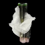 Tourmaline (doubly-terminated) with Albite