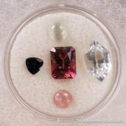 Tourmaline & Beryl var. Goshenite (Rough & Cut set)