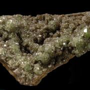 Ludlamite - fine crystals with minor Chalcopyrite