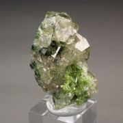 gem GARNET var. GROSSULAR with GREEN CHROMIAN PHANTOMS, DIOPSIDE