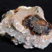 Sphalerite on Quartz with Calcite