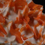 Wulfenite on Calcite