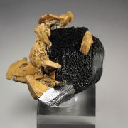 GOETHITE pseudomorph after SIDERITE, TOURMALINE var. SCHORL
