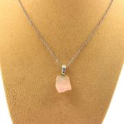 Raw Morganite Necklace. 9.0 ct.