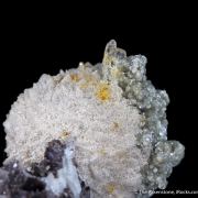 Stokesite with Cookeite on Lepidolite (illustrated)