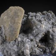 Siderite on Fluorite with Chalcopyrite, Sphalerite etc.