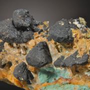 Bornite (very fine crystals) with Chalcocite, Quartz, Barite, Chalcopyrite etc. 