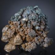 Copper with Malachite and Analcime