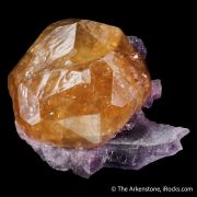 Calcite on Fluorite