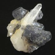Quartz with Fluorite included with Bismuthinite