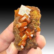 Wulfenite with Vanadinite, Calcite