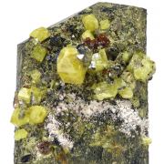 Fluorcalciopyrochlore, zircon, aegirine, magnetite