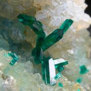 Dioptase on Quartz