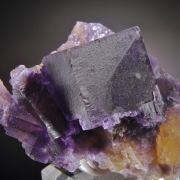 Fluorite - unusual locale-etched sharp cube