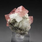 pink FLUORITE, K FELDSPAR var. ADULARIA