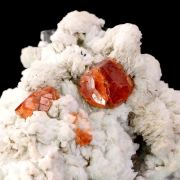 Spessartine & Schorl on Albite var. Cleavelandite