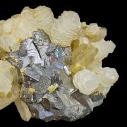 Galena, quartz, calcite