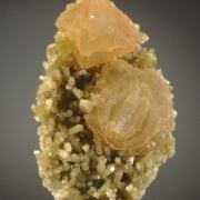 Prehnite crystals on Diopside