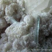 Pollucite (Fluorescent), Lepidolite, and Aquamarine