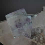 Fluorite on Quartz with Calcite
