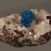 Cavansite with Stilbite on Heulandite.